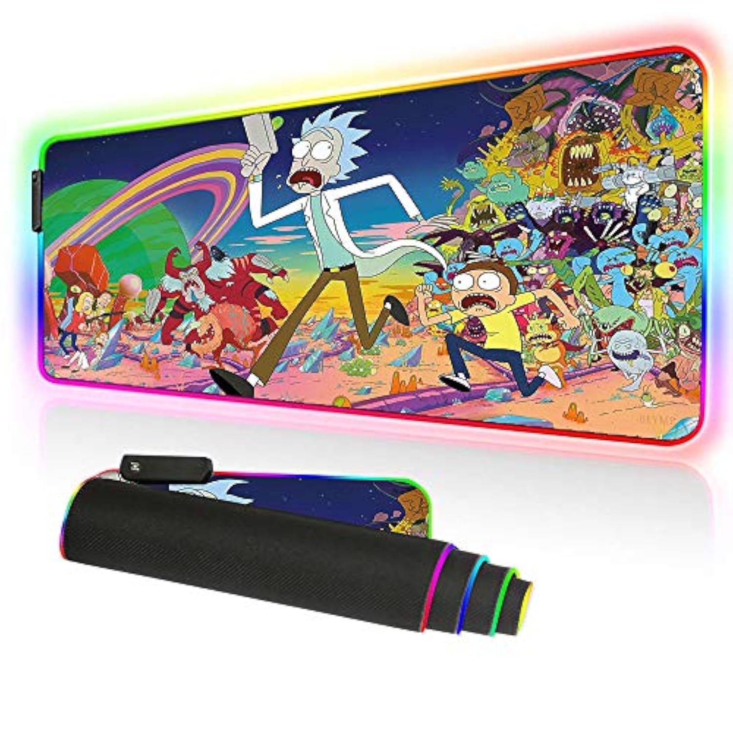 Rgb Gaming Mouse Pad Xxl (800X300Mm) - Non-Slip Rubber Base, Smooth Surface, 10 Led Modes, Micro-Usb | Computer Carpet Desk Mat For Pc, Laptop, Gaming Accessories