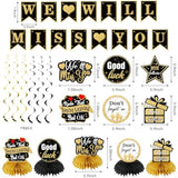 45pcs Retirement Party Decorations — Black & Gold Farewell Banner, Table Toppers & More