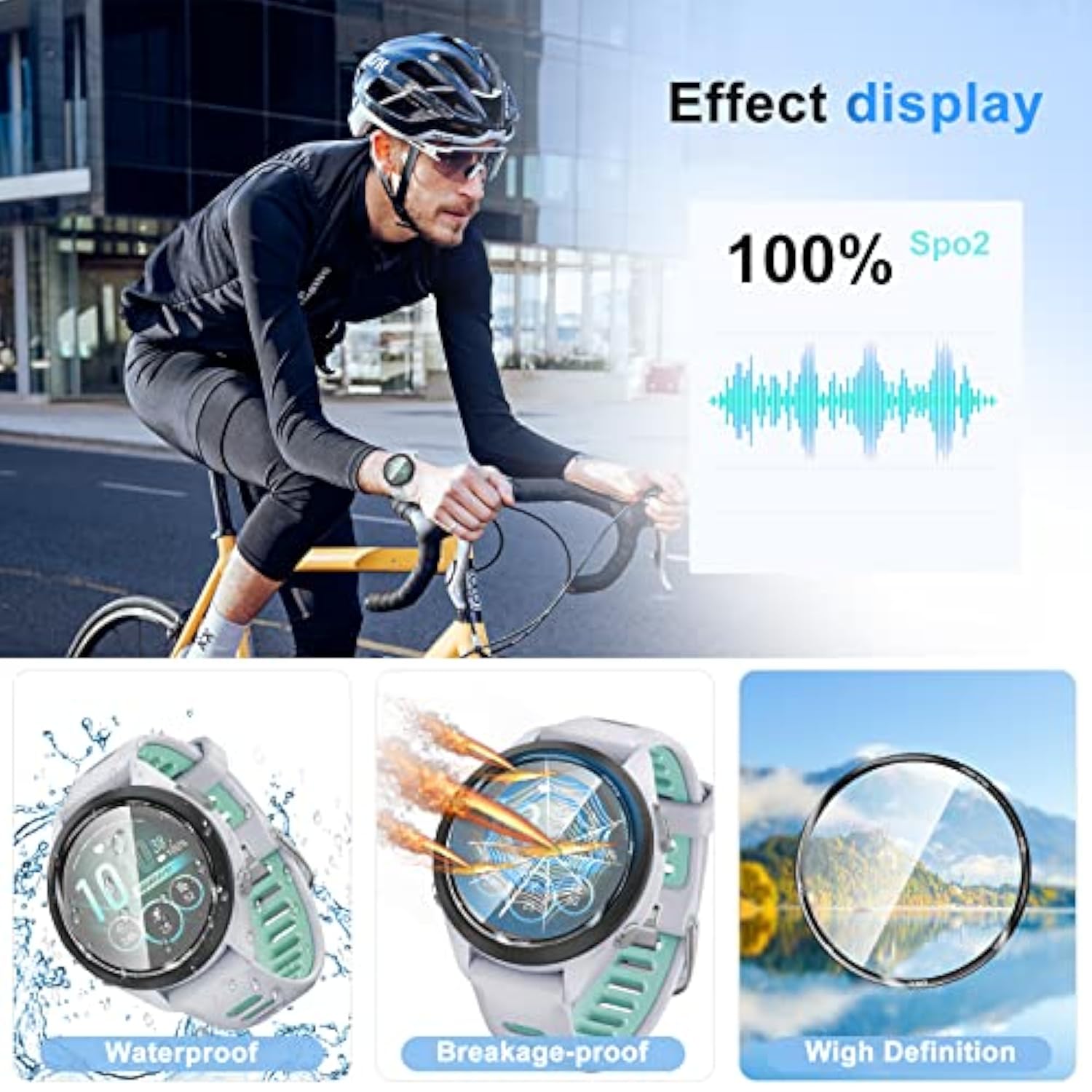 2Pack For Garmin Forerunner 265S Screen Protector, [Antiscratch] Ultrathin High Definition Soft Screen Protective Film