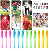Soccer Theme Party Supplies Set – 12 Invisible Pens, 12 Shoe Buckles & 50 Stickers For Sports Theme Party Decor And Birthday Party Decorations