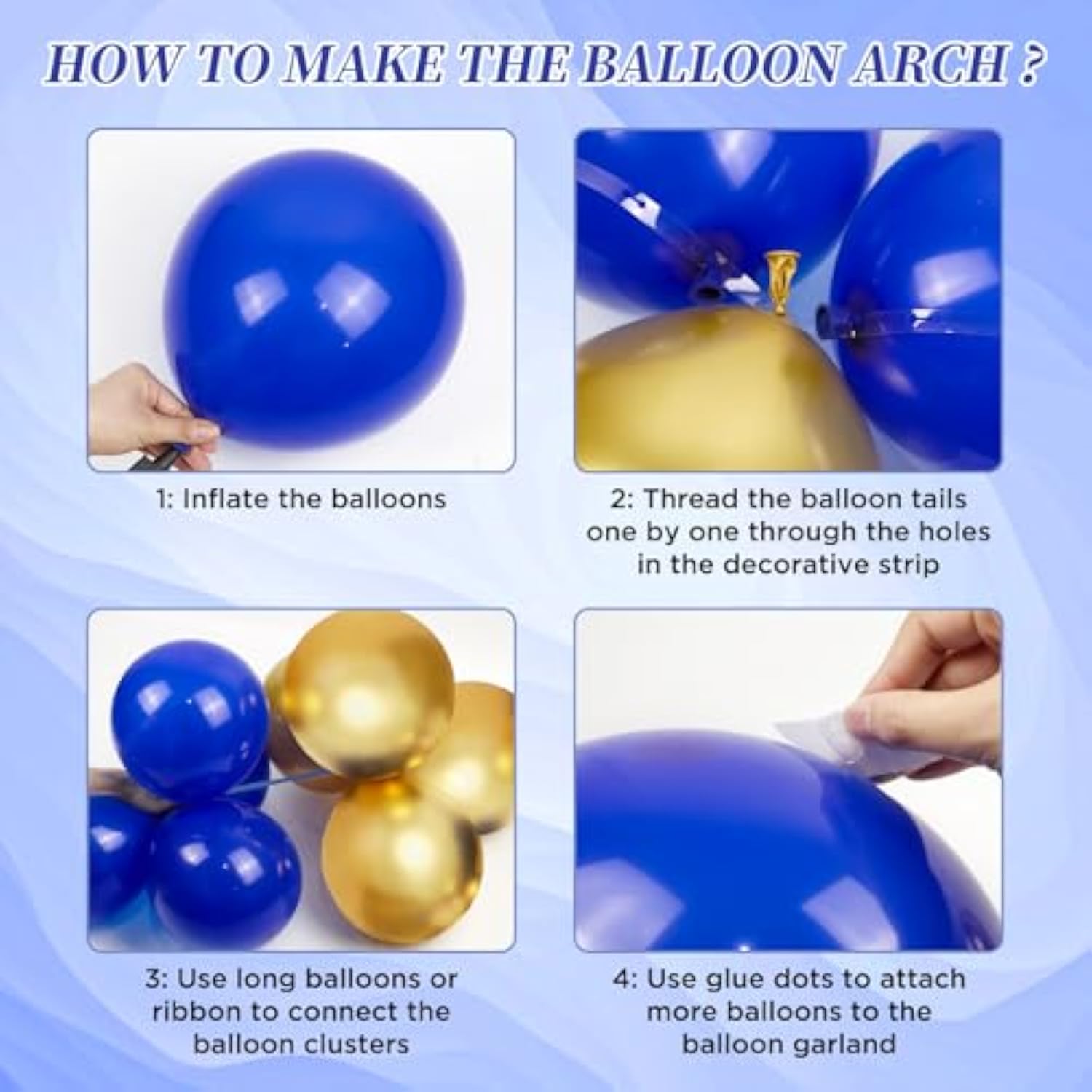 Royal Blue Gold Men'S Birthday Banner, Fringe Curtains, Metallic Balloons For 16Th To 60Th Birthdays