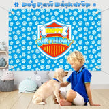 156Pcs Dog Paw Birthday Party Decorations Supplies For Boys Kids Teen, Blue Paw Print Balloon Arch Kit & Backdrop & Tablecloth & Dog Bone Foil Balloons, Puppy Theme Birthday Party Decorations