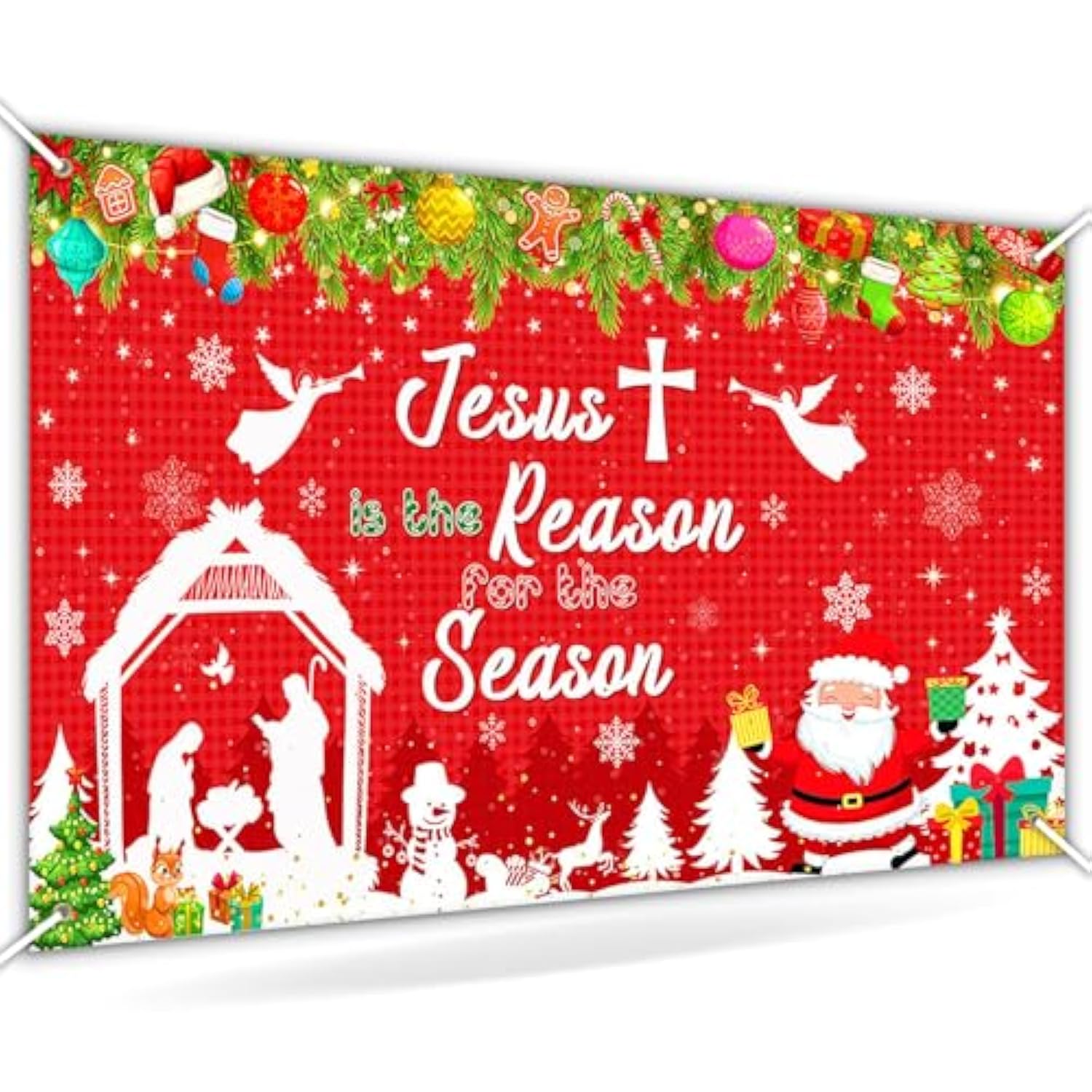 Jesus Is The Reason For The Season Backdrop Jesus Nativity Banner Christmas Birth Church Decorations 6 X 3.6 Ft