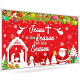 Jesus Is The Reason For The Season Backdrop Jesus Nativity Banner Christmas Birth Church Decorations 6 X 3.6 Ft