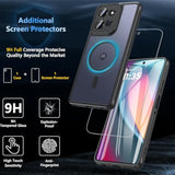 For Motorola Moto G Power 2025 Case Magnetic,Translucent Matte Compatible With Magsafe [-Grade Protection] With Screen Protector Shockproof Protective Case For Moto G Power 2025-Black