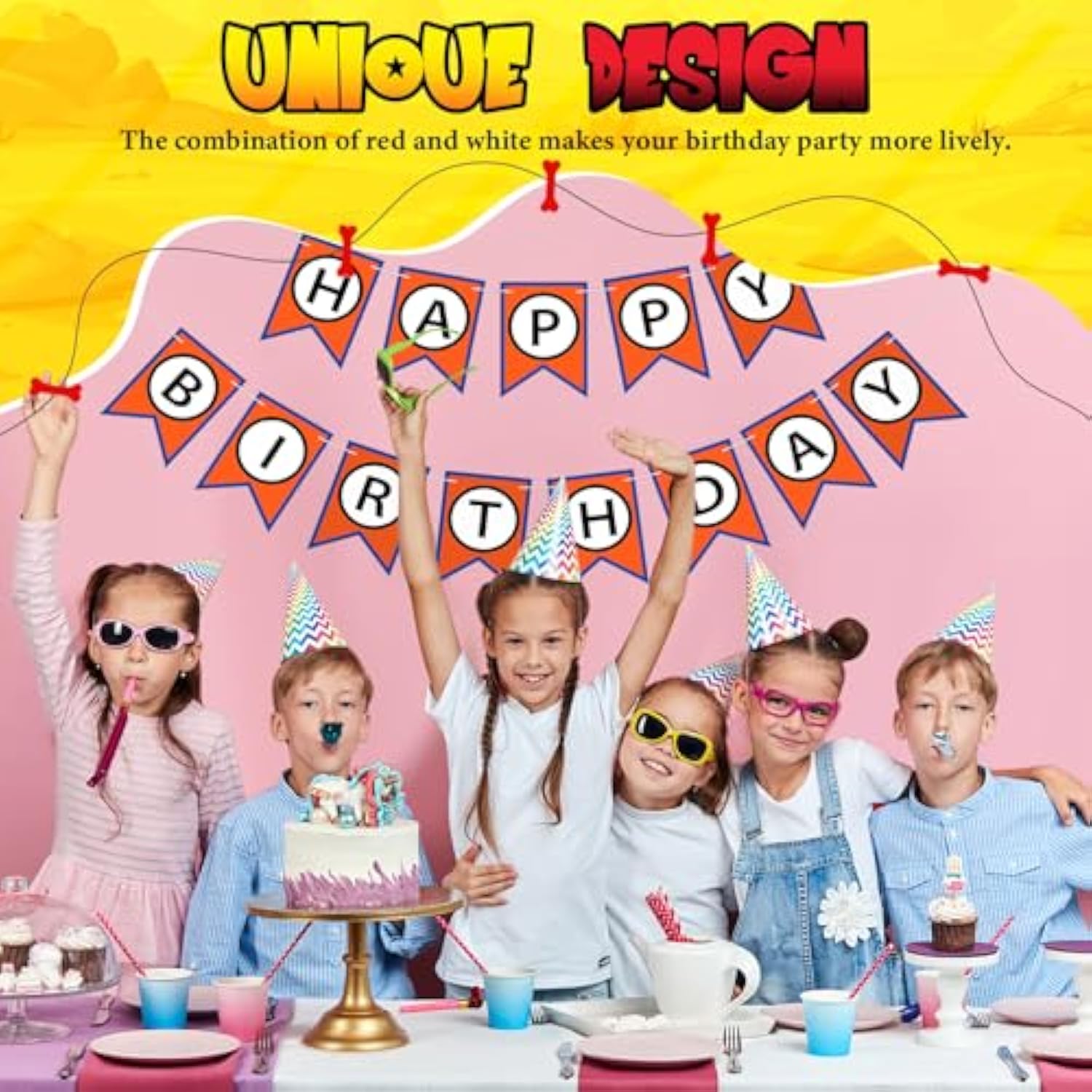 Anime Theme Dragon Happy Birthday Bunting Banner Pre-String With Black Letters Birthday Decoration Banner For Anime Party Supplies