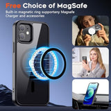 iPhone 12 12 Pro Magnetic Magsafe Case Clear Hard Back TPU Bumper Black