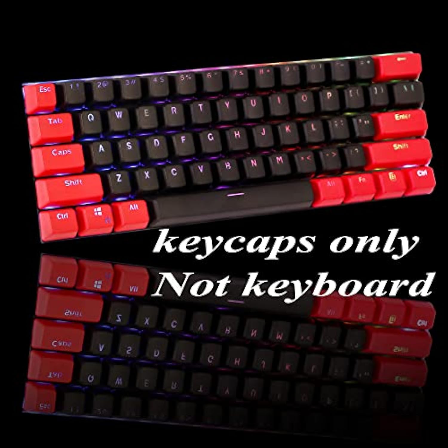 Gtsp Red And Black Keycaps 60% Percent Pbt Key Cap Set With 6.25U Space Key Fo