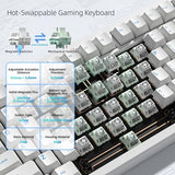 Sk75 Tmr Keyboard Gaming 75% Hall Effec, Wireless Mechanical Keyboard Rapid Trigger Custom Magnetic Switches Keyboards With 8000 Hz Hot Swap, Bt/2.4G/Usb-C For Mac Windows Linux,White-Aluminum