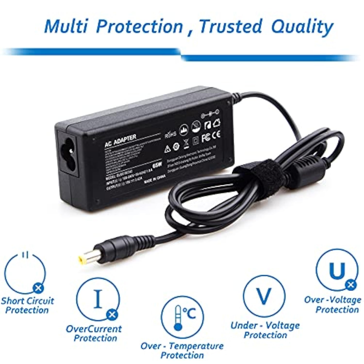 65W Ac Adapter Power Cord For Acer Lcd Monitor S230Hl S202Hl R240Hy R221Q Sb22