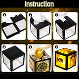 51pcs New Year 2026 Party Kit Black Gold Balloons LED Decor