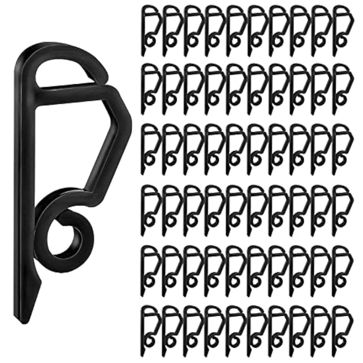 120Pcs Black Mini Plastic Gutter Hanging Hooks - Outdoor Weatherproof Light Clips For Christmas Decoration