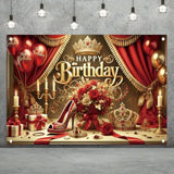 Red High Heel Birthday Backdrop for Women, 71x43in, Durable Polyester Fabric Party Decor