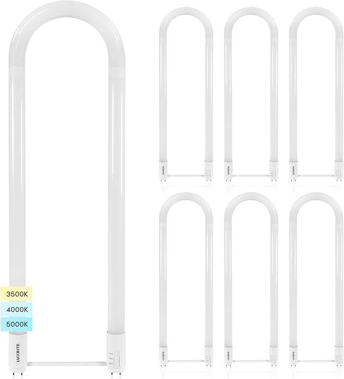 6 Pack U Bend LED Tube Lights T8 T12 17.5W 2100LM 3 Color Selectable G13 Replacement