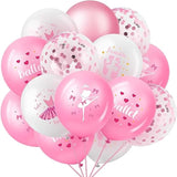 48pcs Pink Ballerina Balloons – 12" Confetti & Latex Set for Ballet Birthday and Party Decor