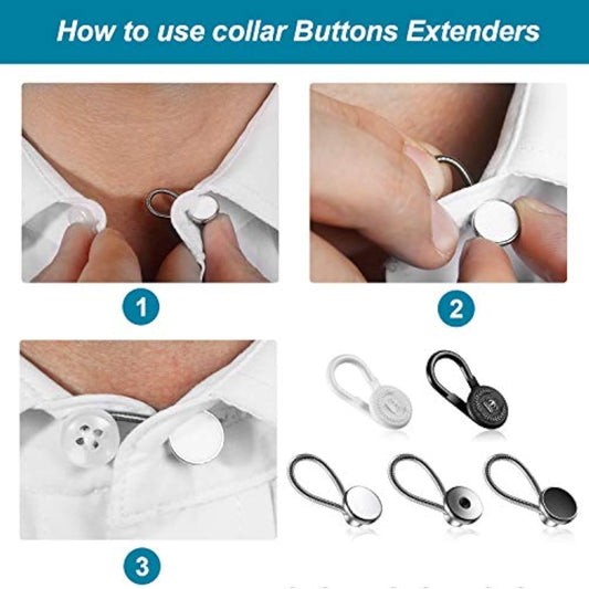 24 Pieces Collar Extenders Elastic Button Extender Neck Extenders For