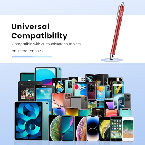 Stylus Pens For Touchscreens, 10 Pack Thin Rubber Tip Stylus Replaceable Tip Feature Bundle W/ 20 Pcs Replacement Tips For Ipad Iphone Tablets Smartphone&All Touch Screen Devices(10 Stylus+20Tips)