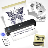 Tattoo Stencil Printer,Wireless Thermal Tattoo Printer With 10Pcs Tattoo Transfer Paper,Bluetooth Portable Tattoo Machine For Artists & Beginners,Compatible With Smartphone/Tablet/Pc