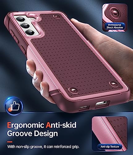 for Galaxy S21 FE-5G Case:  Galaxy S21 FE-Case with Screen Protector, Dual Layer Protective PC Soft TPU Android Mobile Unlocked Cover Funda