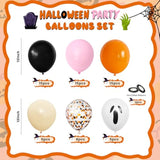 Pink & Orange Halloween Balloon Set: Ghost, Bat, Confetti (60PCS)
