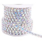 5 Yards 5Mm Crystal Rhinestone Close Chain Trim For Sewing Crafts,Diy Decoration