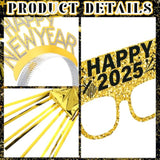 144-Piece 2026 New Year Party Set with Headbands, Glasses, and Noise Makers