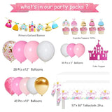 Princess Party Decorations - Princess Birthday Decorations Include Balloon Arch, Banner, Backdrop, Tablecloth, Tulle, Crown, Wand, Sash, Cake Topper, Girls Princess Birthday Party Supplies