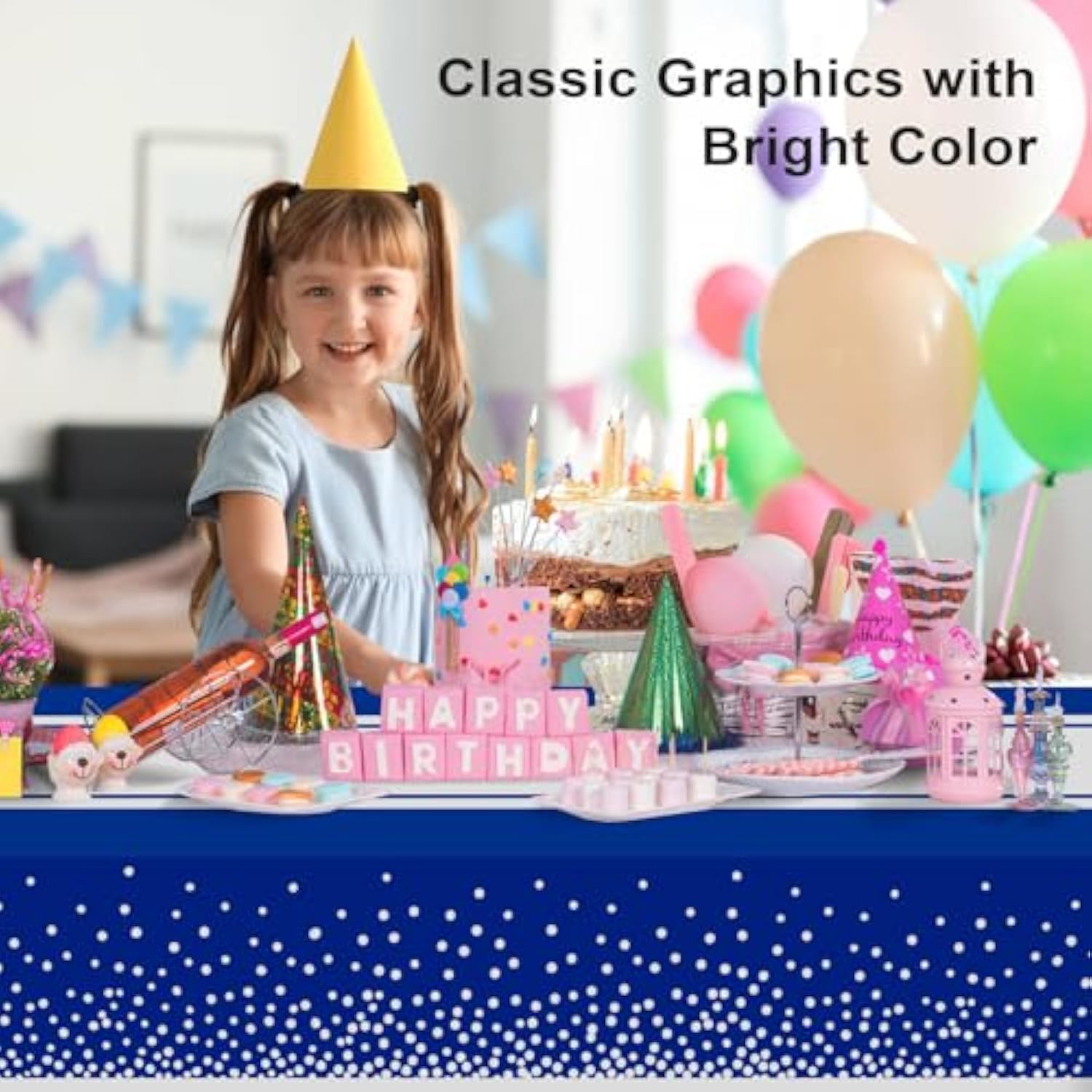 2 Pack Blue And Silver Tablecloth Party Decorations Plastic Blue Tablecloth Printed Silver Table Runner 54 X108 Inch Disposable Rectangle Table Cover For Birthday Wedding Graduation