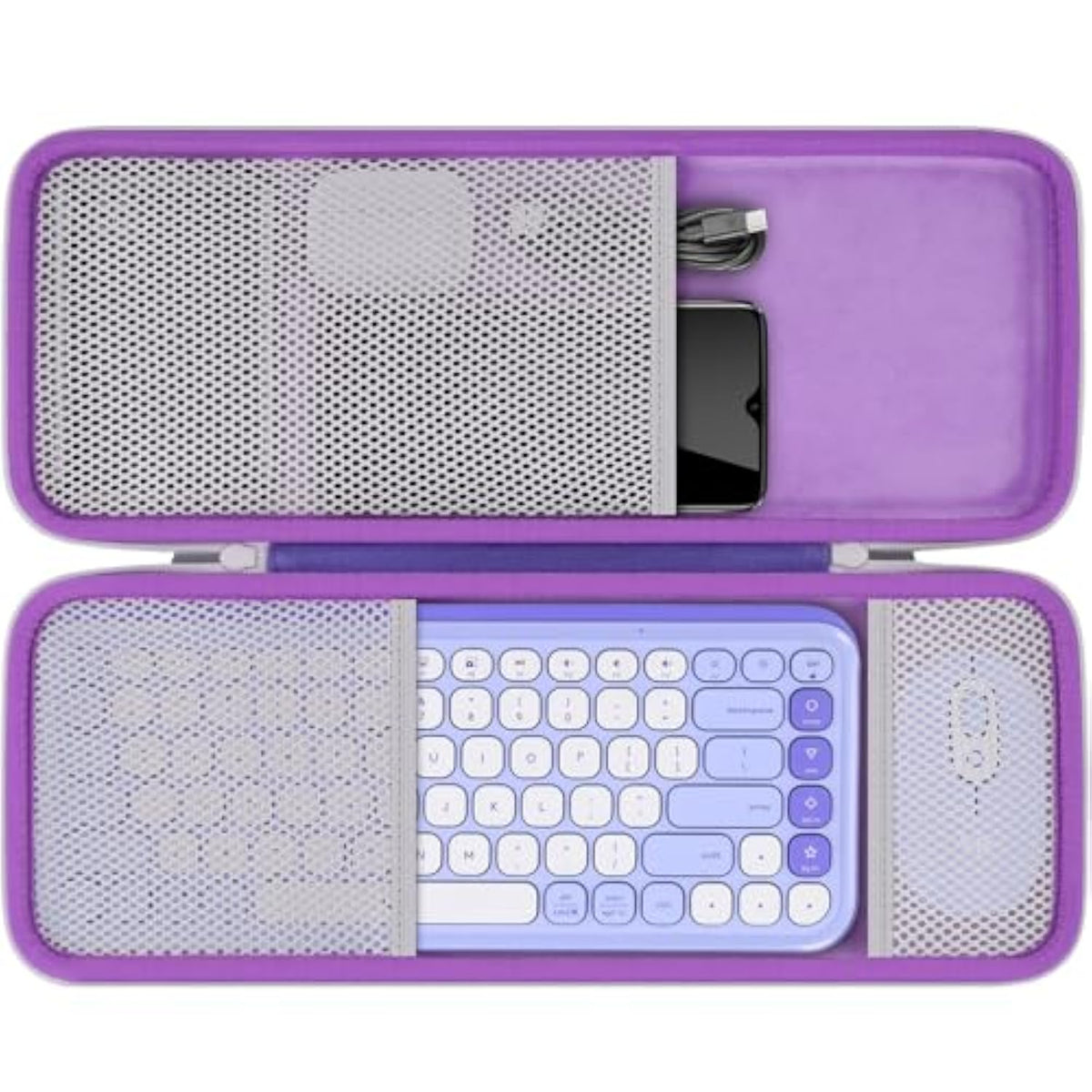 co2CREA Hard Case Compatible with Logitech POP ICON Combo, Bluetooth Keyboard and Mouse Combo (Lilac Case)