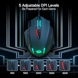 Redragon M908 Impact RGB LED MMO Gaming Mouse with 12 Side Buttons, Optical Wired Ergonomic Mouse with Max 12,400DPI, High Precision, 18 Programmable Macro Shortcuts, Comfort Grip