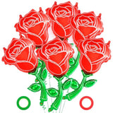 6 Pcs Red Rose Balloons,37 Inch Giant Rose Foil Balloons,Red Flower Balloon Valentines Day Balloon For Birthday Wedding Valentines Day Flower Theme Party Decoration