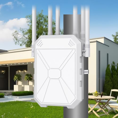 Ax1800 Outdoor Wifi Extender, Ip67 Weatherproof Outdoor Wireless Access Point, Supports Extender/Ap/Repeater, Dual Band High Power Long Range Outdoor Wifi Extenders Booster For Farm Backyards Garages