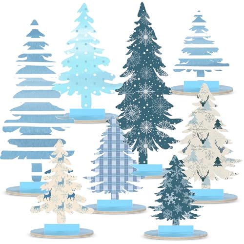 16 Pcs Merry Christmas Tree Centerpiece Buffalo Plaid Snowflake