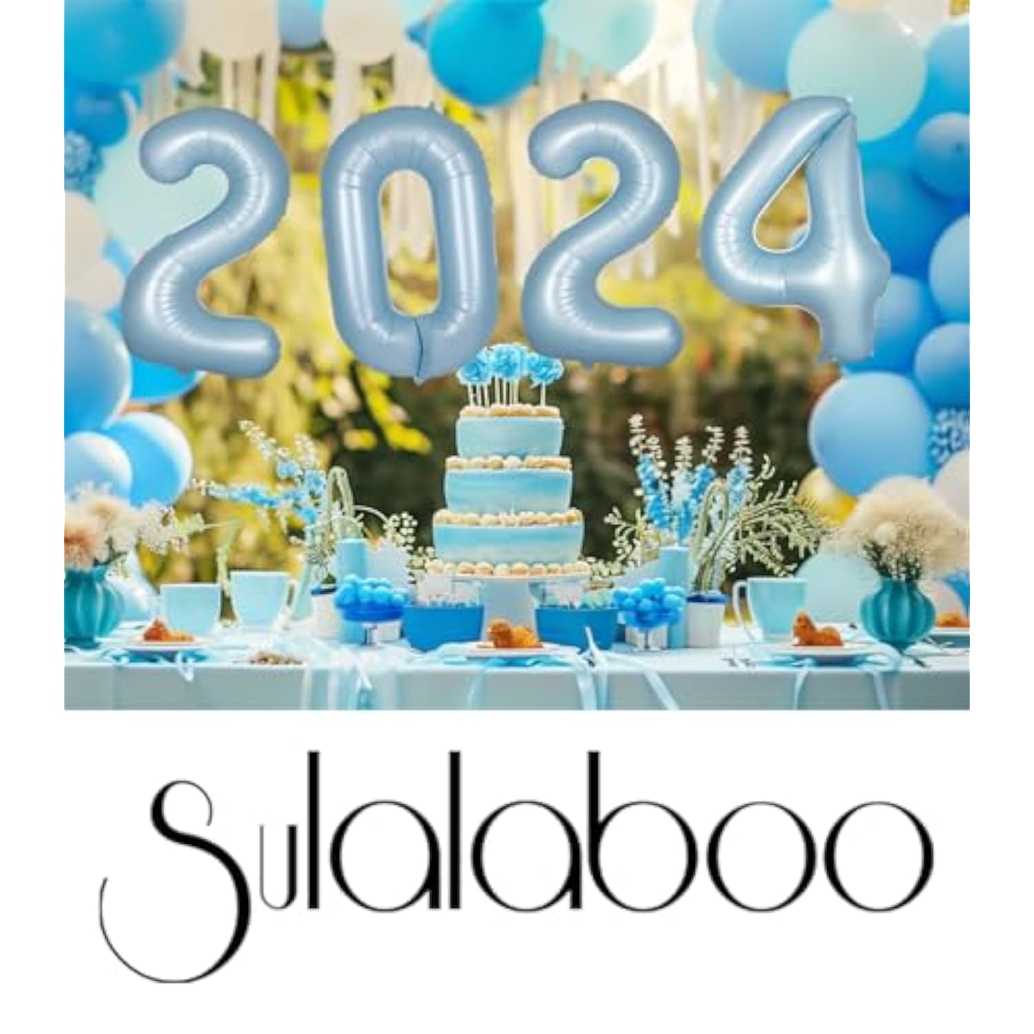 40" Light Blue Number 1 Balloon Large Foil Mylar for 1st Birthday/Graduation
