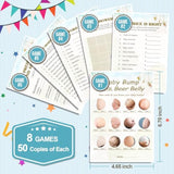 Baby Shower Games Set-8 Games,Fun And Easy To Play,Includes Baby Shower Bingo,Price Is Right,Guess Who Mommy Or Daddy,Word Scramble,Prediction And Advice,How Big Is Mommys Belly,Pacifier Hunt