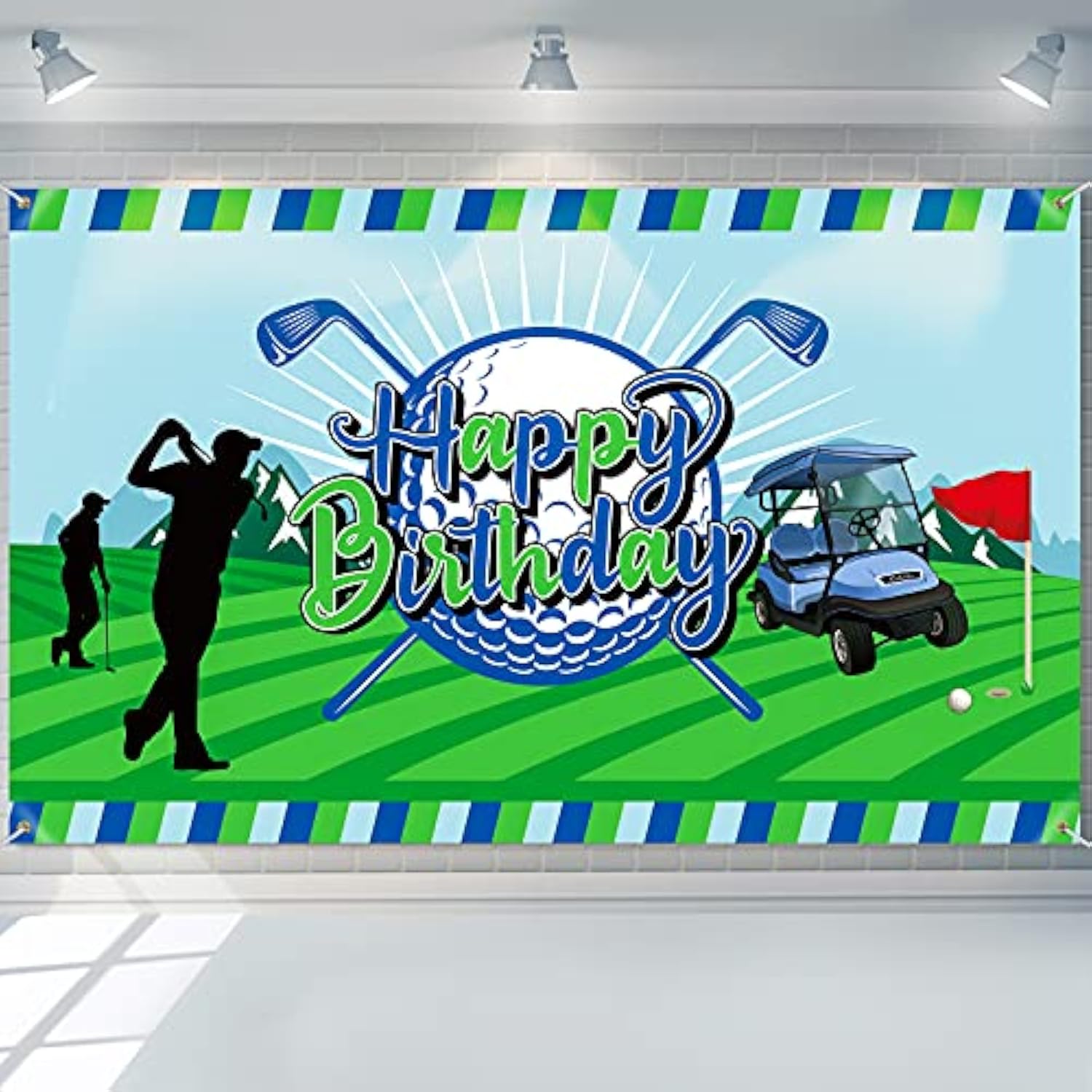 Golf Birthday Party Backdrop Banner – 73x43in, Sports Theme for Men