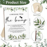 Cool Baby Shower Tabletop Decoration A Message From The Bump Wooden Baby Shower Games Sign Greenery Cute Gender Reveal Party Thank You Sign, 11.2 X 8.66 Inches(Greenery)