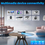Mini Projector, Portable Outdoor Movie Projector With Tr, 1080P And 200" Supported Small Projector Compatible With Tv Stick, Phone, Ps5, Hdmi, Usb For Home, Bedroom, Gaming, Outdoor Use