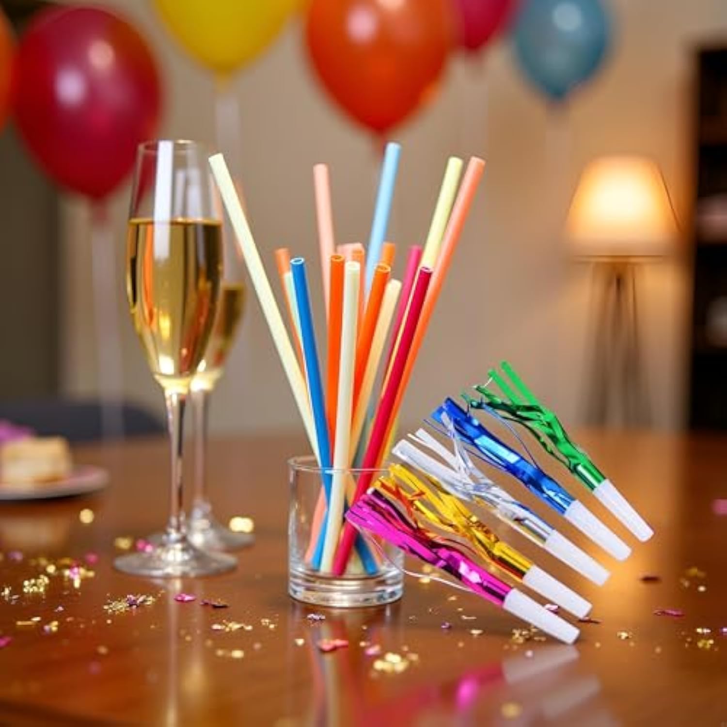 6pcs Colorful Metallic Noise Maker Blowouts Whistles Party Favors
