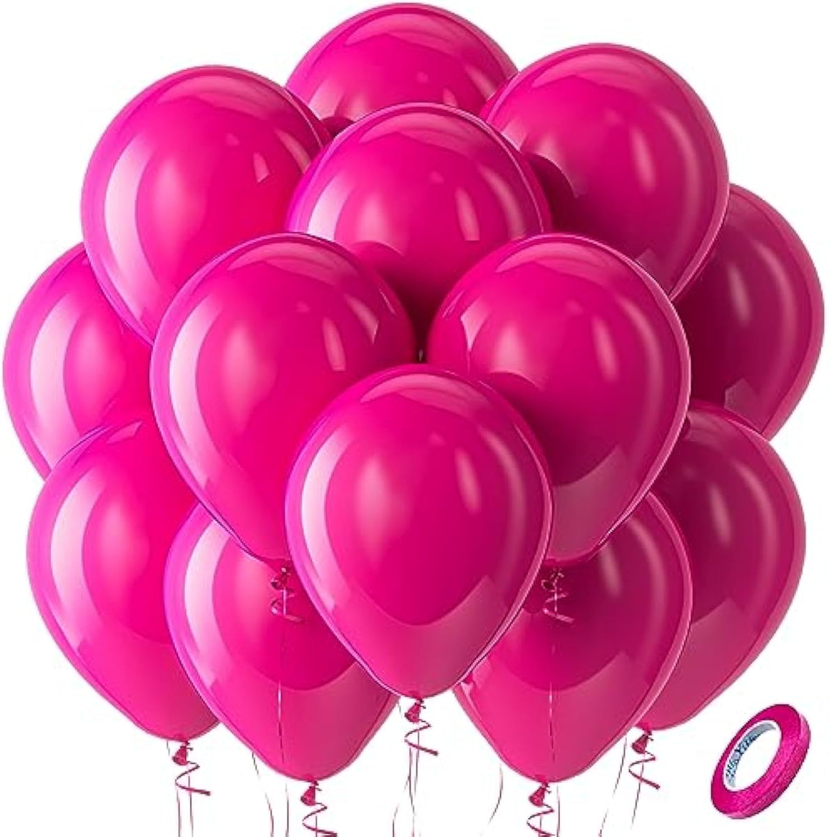 Hot Pink Latex Party Balloons, 100 Pack 12 Inch Round Helium Pink Balloons For Valentine'S Day Wedding Birthday Party Backdrop Decorations