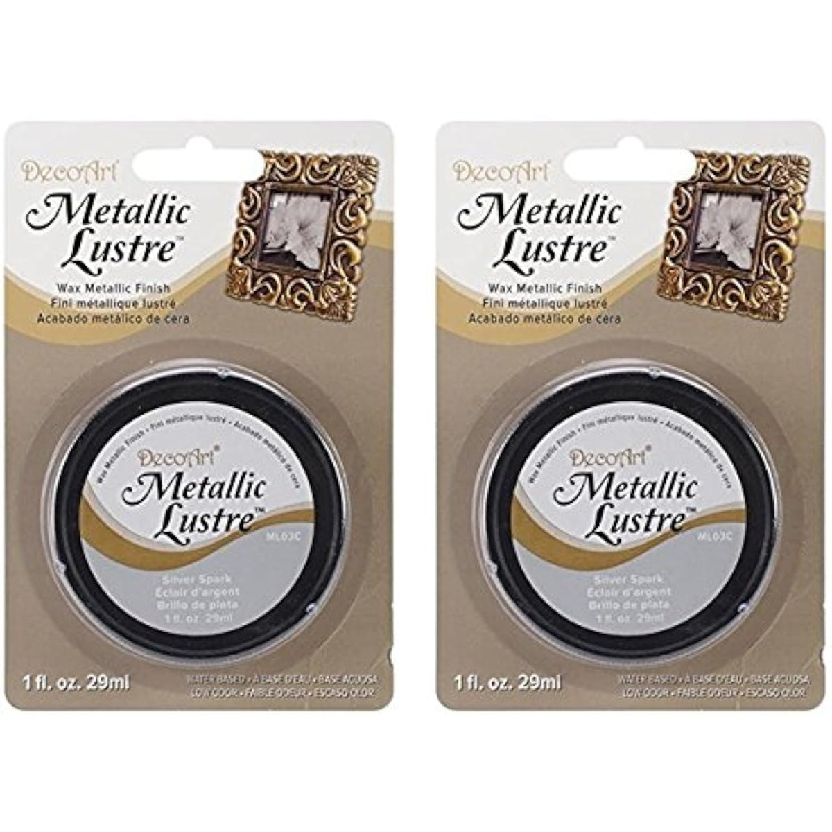 DecoArt Metallic Lustre Wax, 1-Ounce, Silver Spark (2 Pack)
