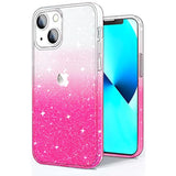 Glitter Soft TPU Shockproof Protective Bumper Cover for iPhone 13, 6.1inch, Gradient Glitter Pink