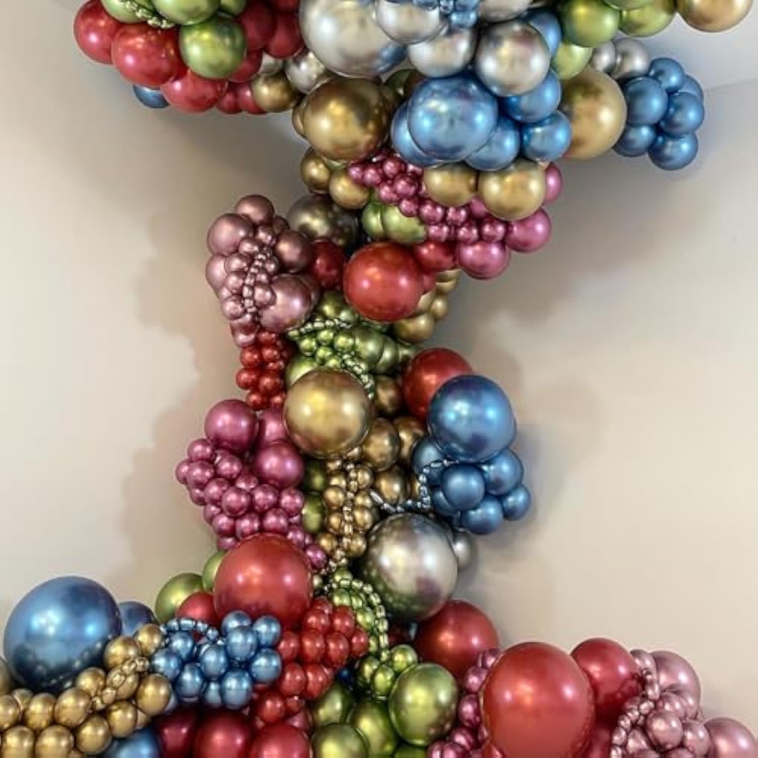 Metallic Balloons Arch Garland Kit, 104Pcs 18In 12In 10In 5In Chrome Gold Silver Green Purple Red Balloons For Engagement Wedding Birthday Baby Shower Anniversary Celebration Decorations