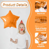 10Pc Halloween Foil Star Balloons – Purple Black Orange 18" Metallic Balloons