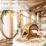 Wooden Wedding Card Box For Reception, Whiskey Barrel Gift Card Box For Party, Money Envelope Boxes With Slot & Holder For Graduation Bridal Shower Birthday Wedding Decor
