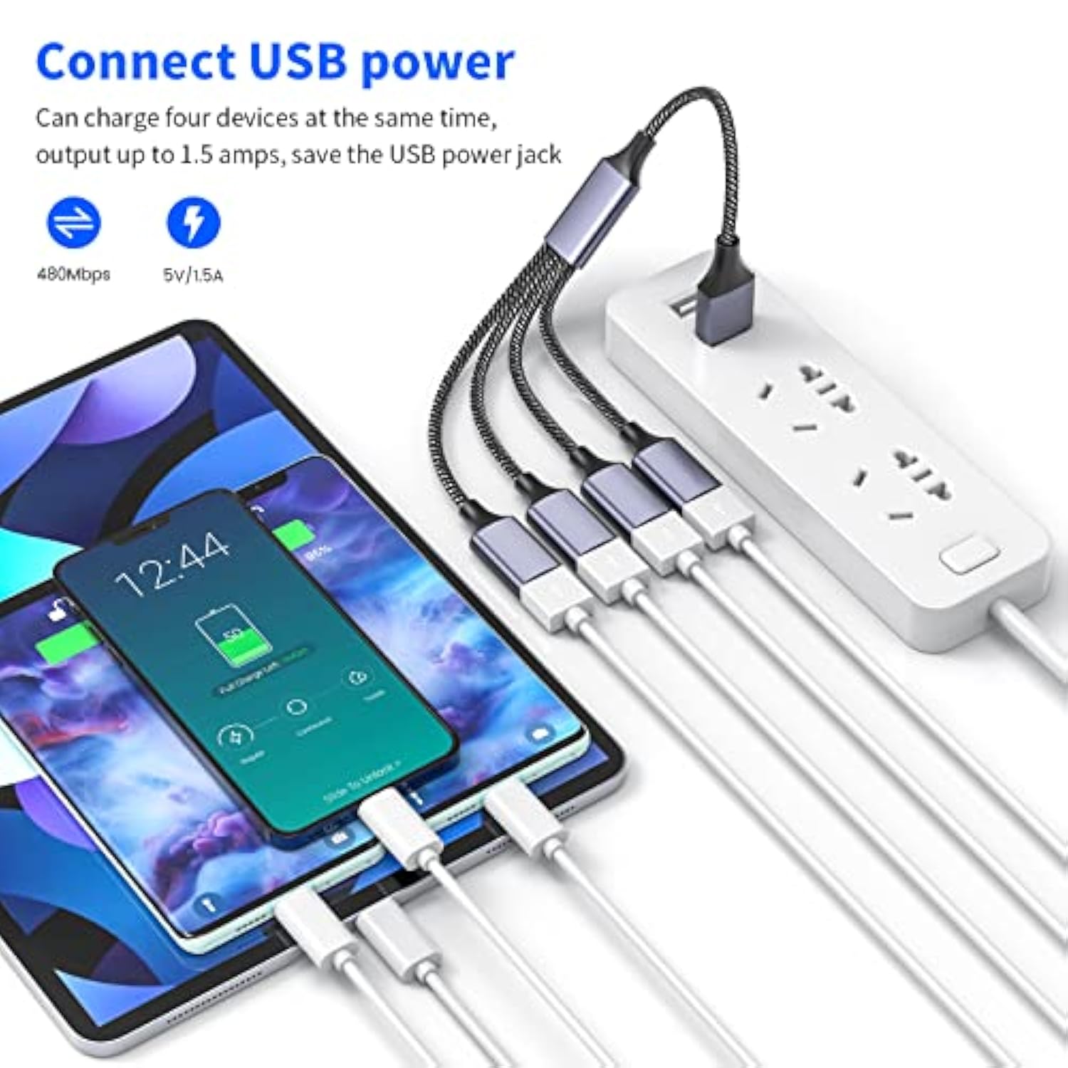 4 In 1 Usb Splitter Cable,Usb To Usb Cable Adapter,Usb To 4 Usb Adapter,Splitt
