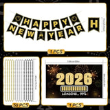 New Year’s Eve 2026 Party Supplies Set for 96 with Hats, Glasses, Banner & Decor