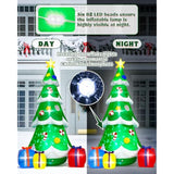 12Ft Christmas Tree Inflatables, Giant Blow Up Christmas Tree With Boxes, Lighted Up Xmas Inflatables With Rotating Snowflake Lights For Xmas