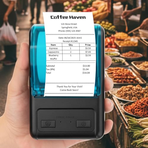 Not For Iphone/Ipod/Tablet/Ipad/Mac,Bluetooth Receipt Printer, 58Mm Mini Wireless Pos Thermal Printer For Restaurant Sales Retail,Portable Pocket Bill Ticket Receipt Printer,Only Fit Android/Windows