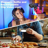 Magnetic Selfie Light Rechargeable With Clip,Suitable For Phone, Tablets,Laptops,Cameras,With 3 Light Modes And 5 Brightness Levels,Suitable For Selfie,Makeup,Video Conferencing And Live Streaming
